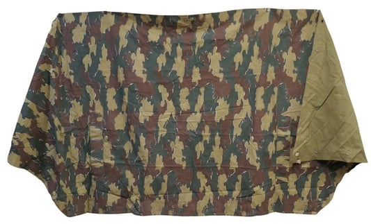 BELGIAN JIGSAW SHELTER HALF W/ TENT POLES AND POUCH